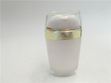 Eco Friendly Plastic Dual Chamber Bottle , Cosmetic Pump Bottle Round Shaped