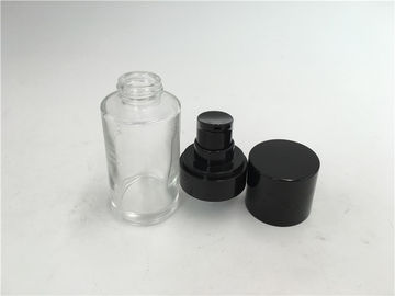 Glass Pot - Bellied Clear Glass Lotion Bottles With Plastic Pump 30ml Capacity