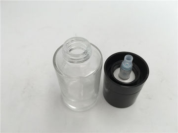 Glass Pot - Bellied Clear Glass Lotion Bottles With Plastic Pump 30ml Capacity