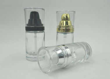 Empty Glass Liquid Foundation Pump Bottle With Black Slant Shoulder