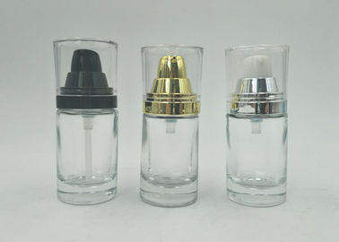 Empty Glass Liquid Foundation Pump Bottle With Black Slant Shoulder