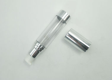 Petite bouteille de pompe d'emballage cosmétique avec le chapeau et la base en aluminium électrifiés
